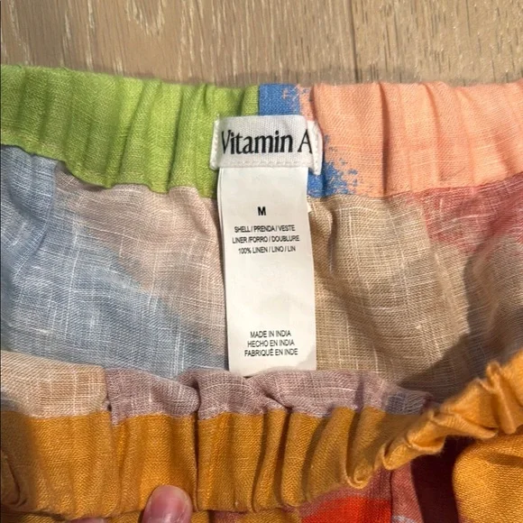 Vitamin A Orange and Green High Waist Shorts - Picture 2 of 3